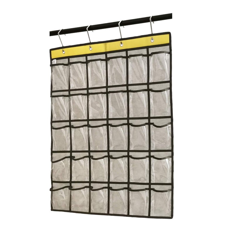 ANIZER Classroom Pocket Chart for Phone Calculator Holder Over The Door Hanging Closet Jewelry Organizer with 30 Clear Pockets (GREY) - Image 4